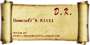 Demcsák Kitti névjegykártya